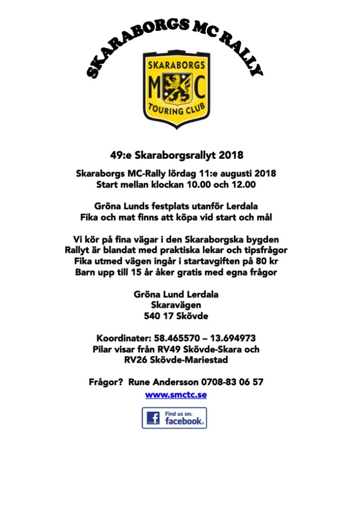 Inbjudan skaraborgsrally